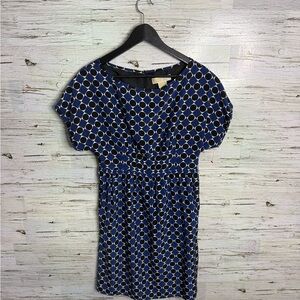 Michael Kors Navy and White Geometric Mini Dress size 4